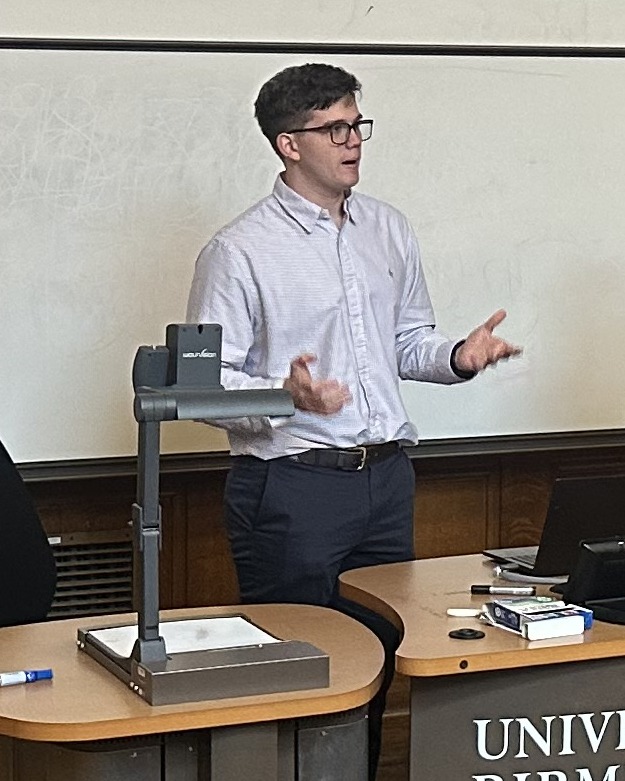 Oliver Greenhalgh presenting